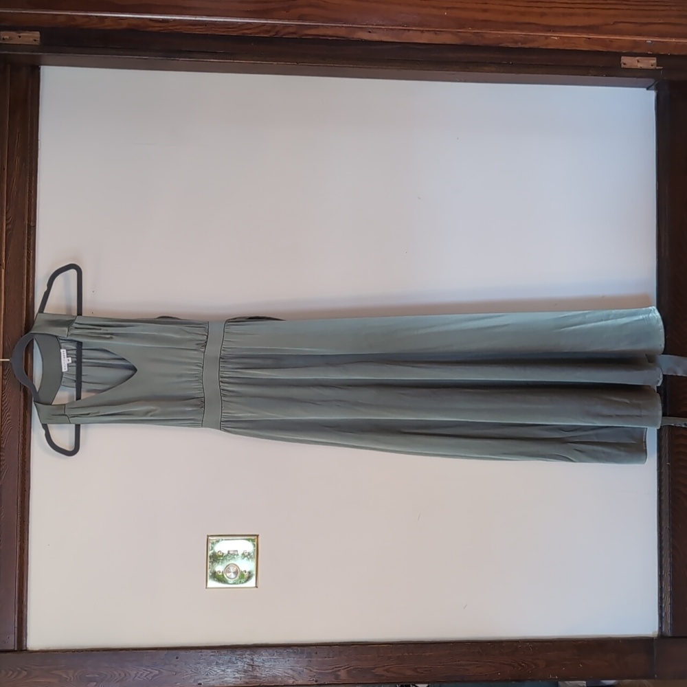 Baltic Born Sage Green Satin Sleeveless Dress